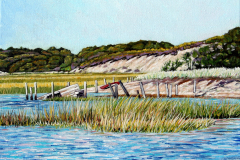 Marsh-with-Sand-Beach-and-Red-Boat