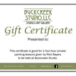 buckcreekstudio.com painting lesson gift certificate